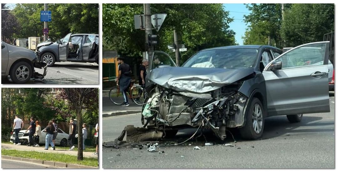  Șofer imprudent trece pe roșu, o femeie ajunge la spital cu ambulanța.