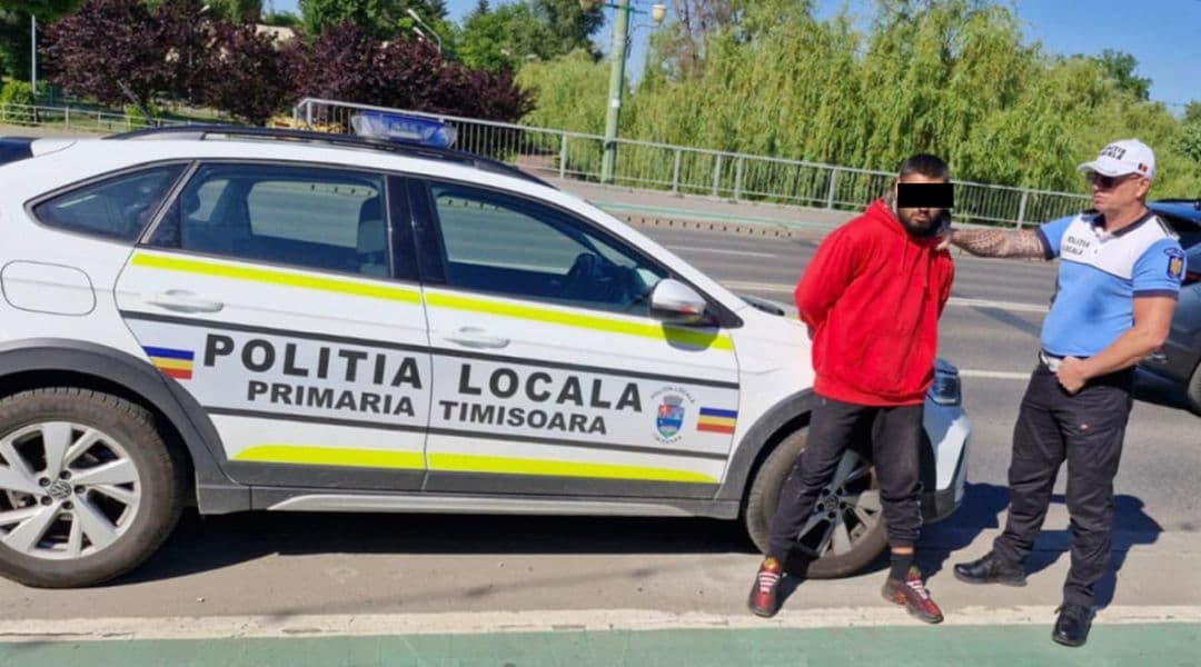 Tâlhar capturat la amiază pe Podul Michelangelo din Timișoara – Află cum a acționat poliția pentru prinderea hoțului. FOTO