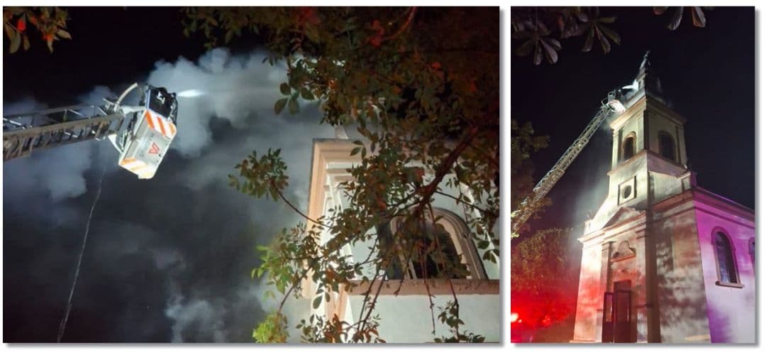 Turla unei biserici din Arad cuprinsă de flăcări după ce a fost lovită de fulger. Află detalii și vezi VIDEO dramatic!
