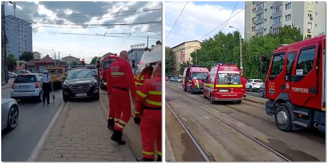 Coliziune puternică în Timișoara. Șofer rănit și haos în trafic la intersecția Calea Șagului cu Rebreanu