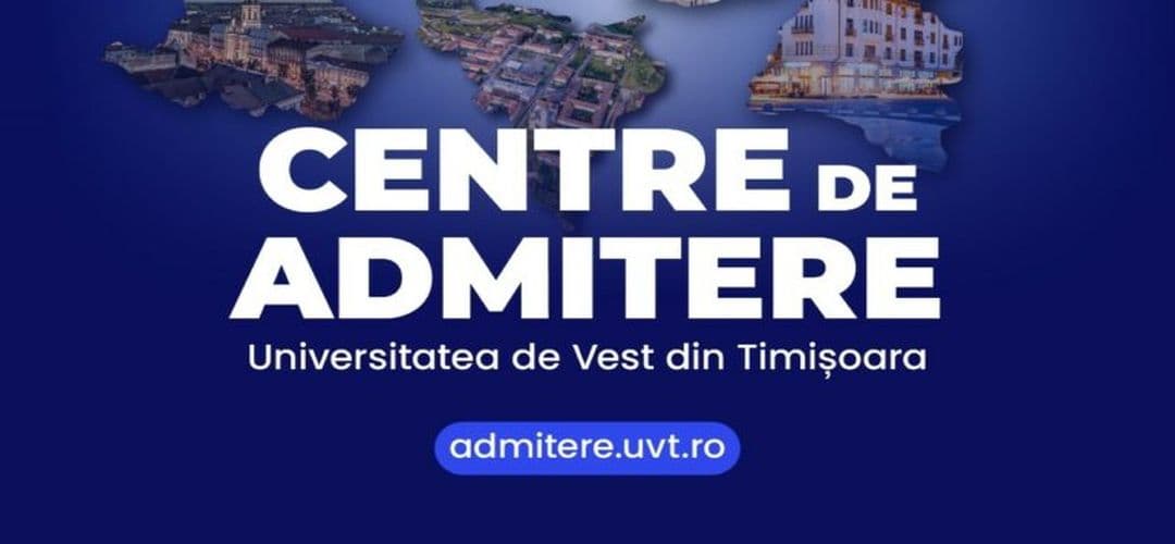 Vino mai aproape de UVT! Înscrieri facile la Universitatea de Vest din Timișoara, prin centrele de admitere din toată România.