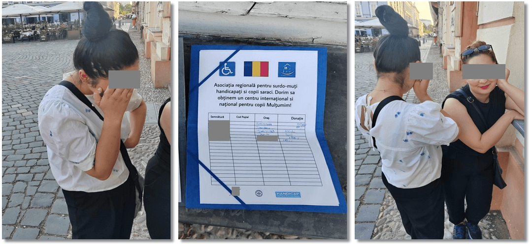 Tinerele care colectau bani pentru persoane cu handicap, capturate după reîntoarcerea în centrul Timișoarei