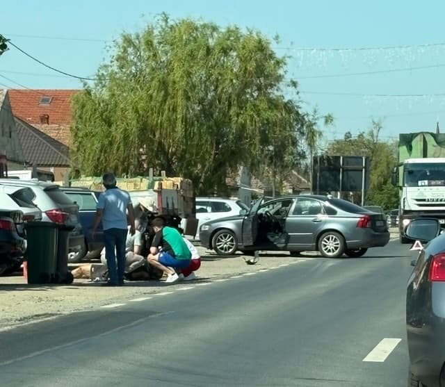 Motociclist de 20 de ani, rănit grav pe DN59, la intrarea în Săcălaz, din cauza unei manevre imprudente a unui șofer