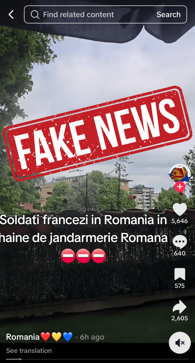 MApN Clarifică Un Fake News TikTok Privind Militari Francezi și Zvonuiri Despre Un Război Civil în România