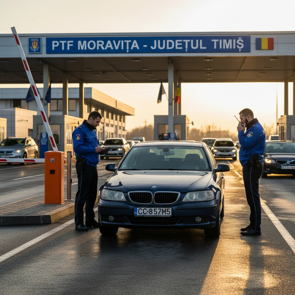 Autoturism semnalat în Franța, depistat la Moravița. Caz gestionat de Poliția de Frontieră Timișoara