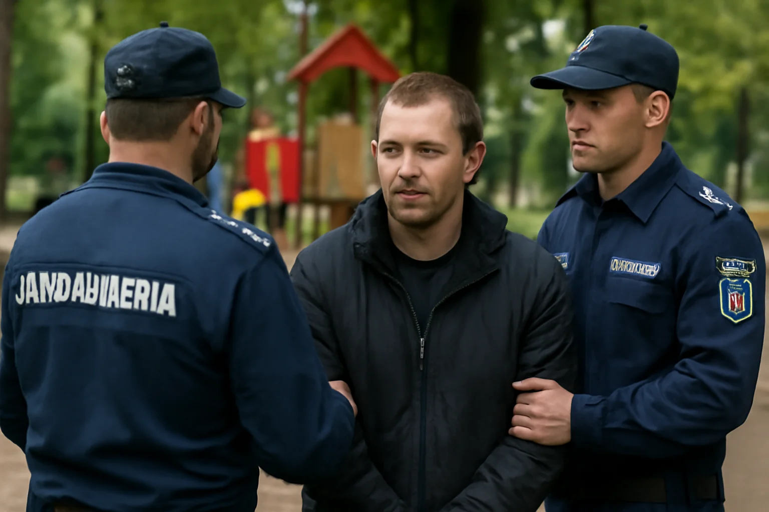 Bărbat urmărit general, depistat de jandarmi într-un parc de copii din Timișoara