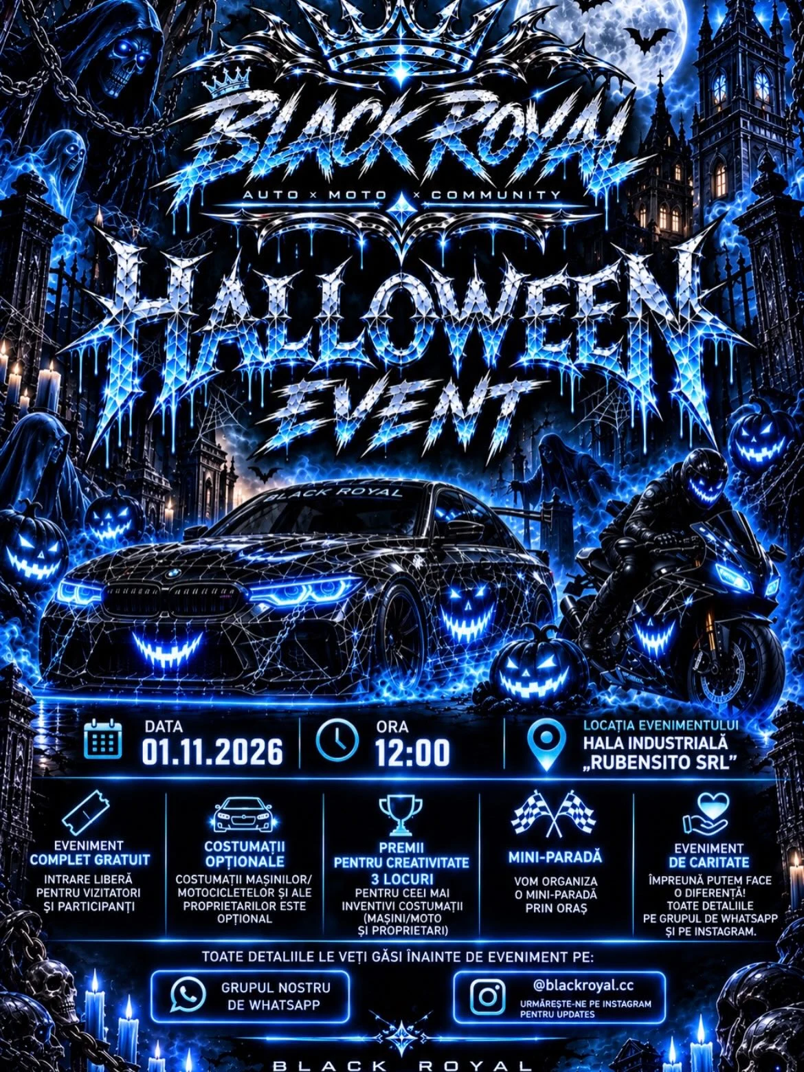 Eveniment auto-moto de Halloween, cu acces gratuit, pe 1 noiembrie, lângă Timișoara