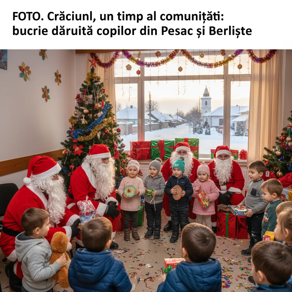 bucurie și daruri pentru copiii din Pesac și Berliște