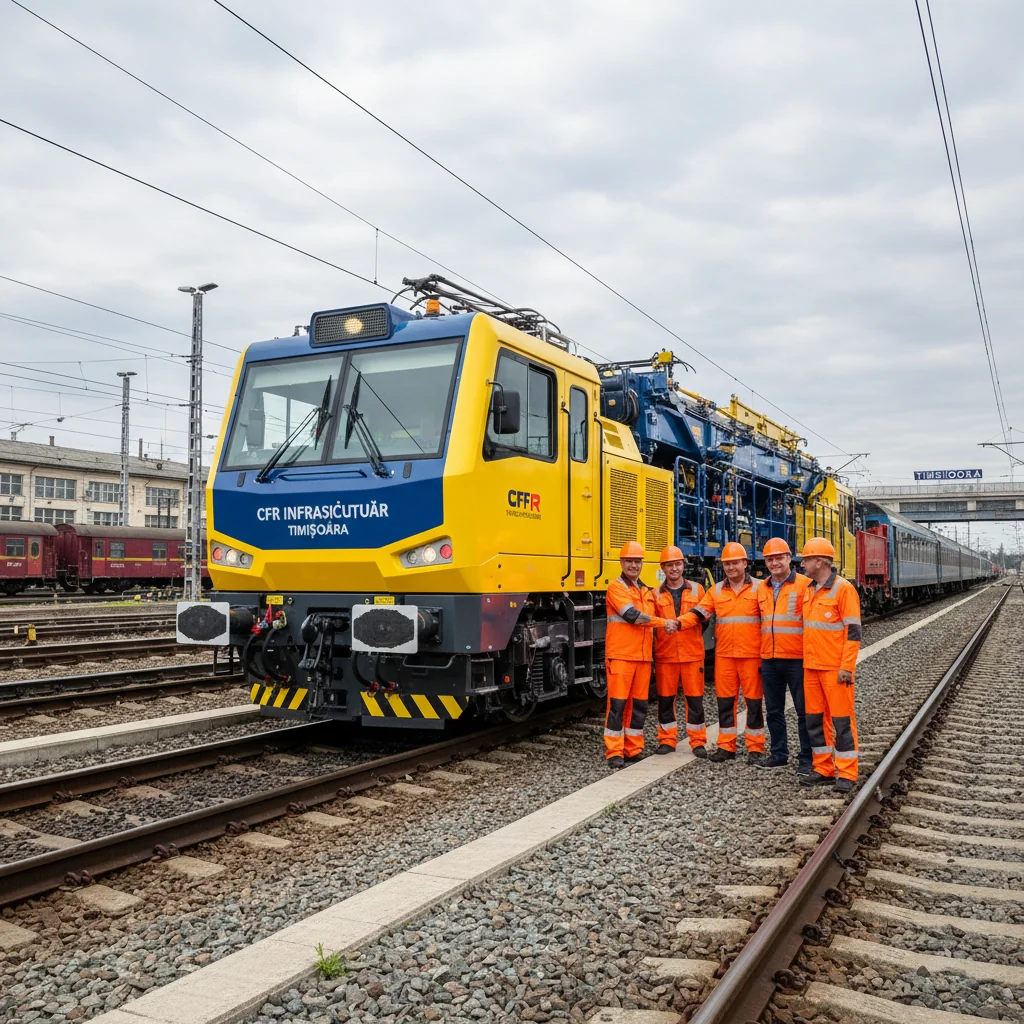 CFR Infrastructură Timișoara introduce un nou utilaj pentru întreținerea căii ferate în Timișoara