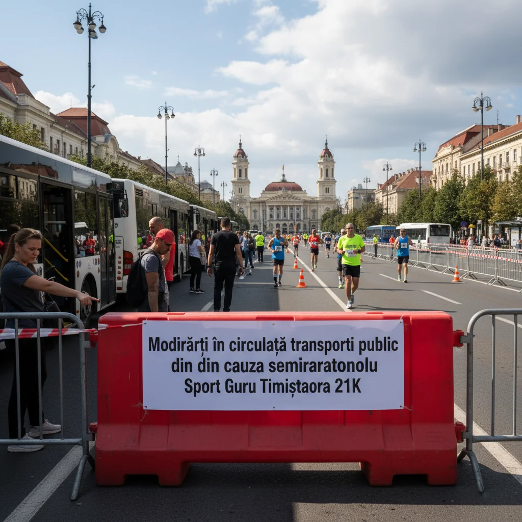 Circulația mijloacelor de transport public modificată la Timișoara în ziua semimaratonului Sport Guru 21K