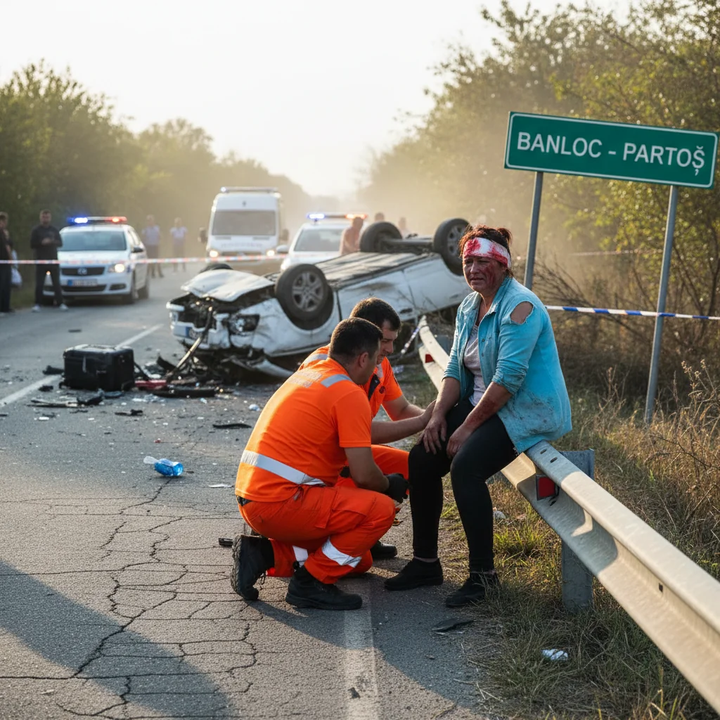 Femeie rănită într-un accident rutier pe drumul Banloc–Partoș, anunță polițiștii din Timișoara