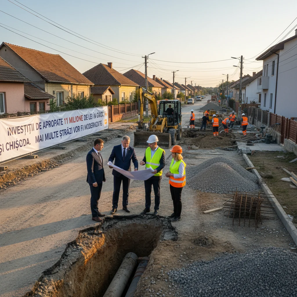 Investiții de aproape 11 milioane lei pentru modernizarea mai multor străzi din Giroc și Chișoda