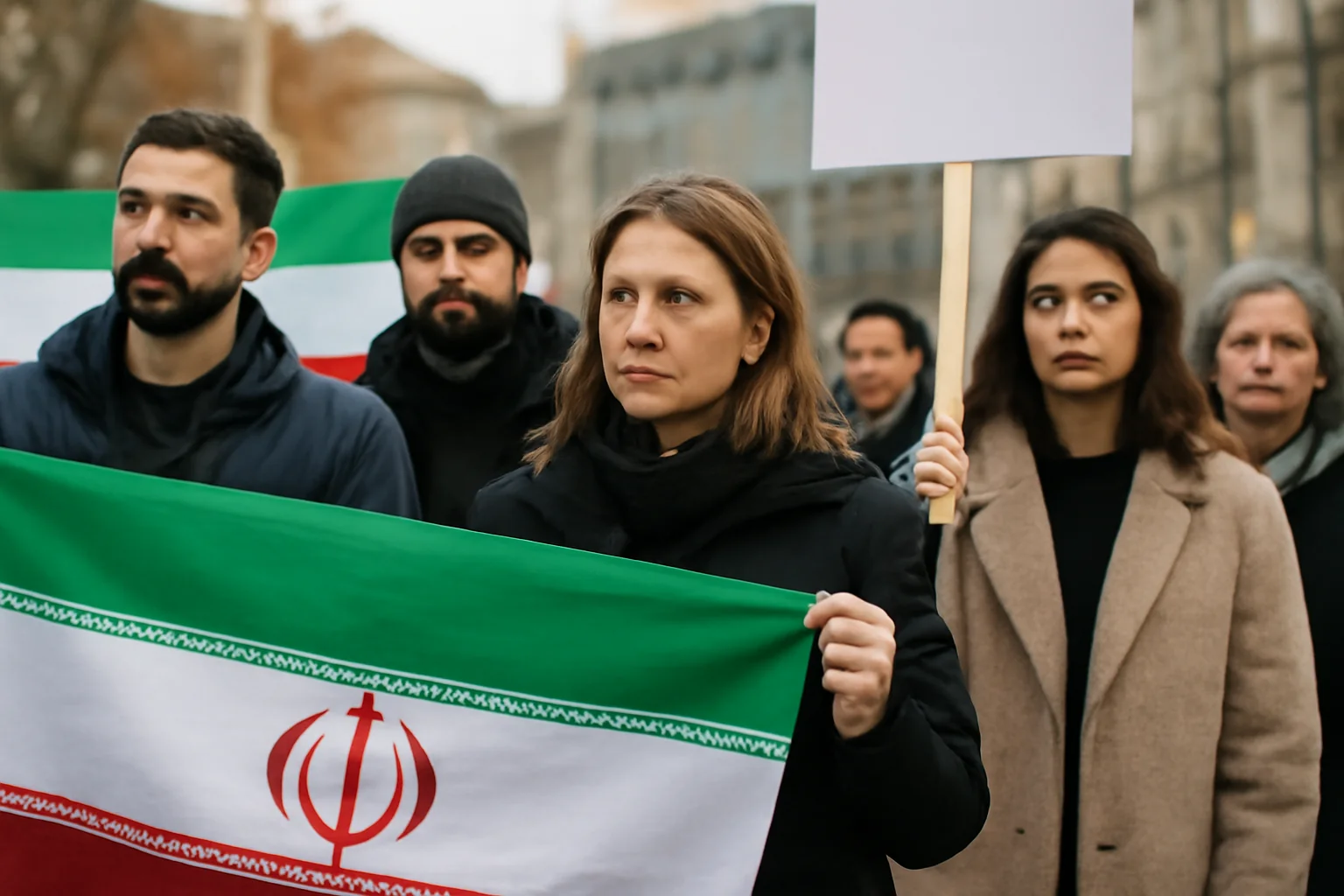 Miting de solidaritate cu protestatarii din Iran, organizat în centrul Timișoarei