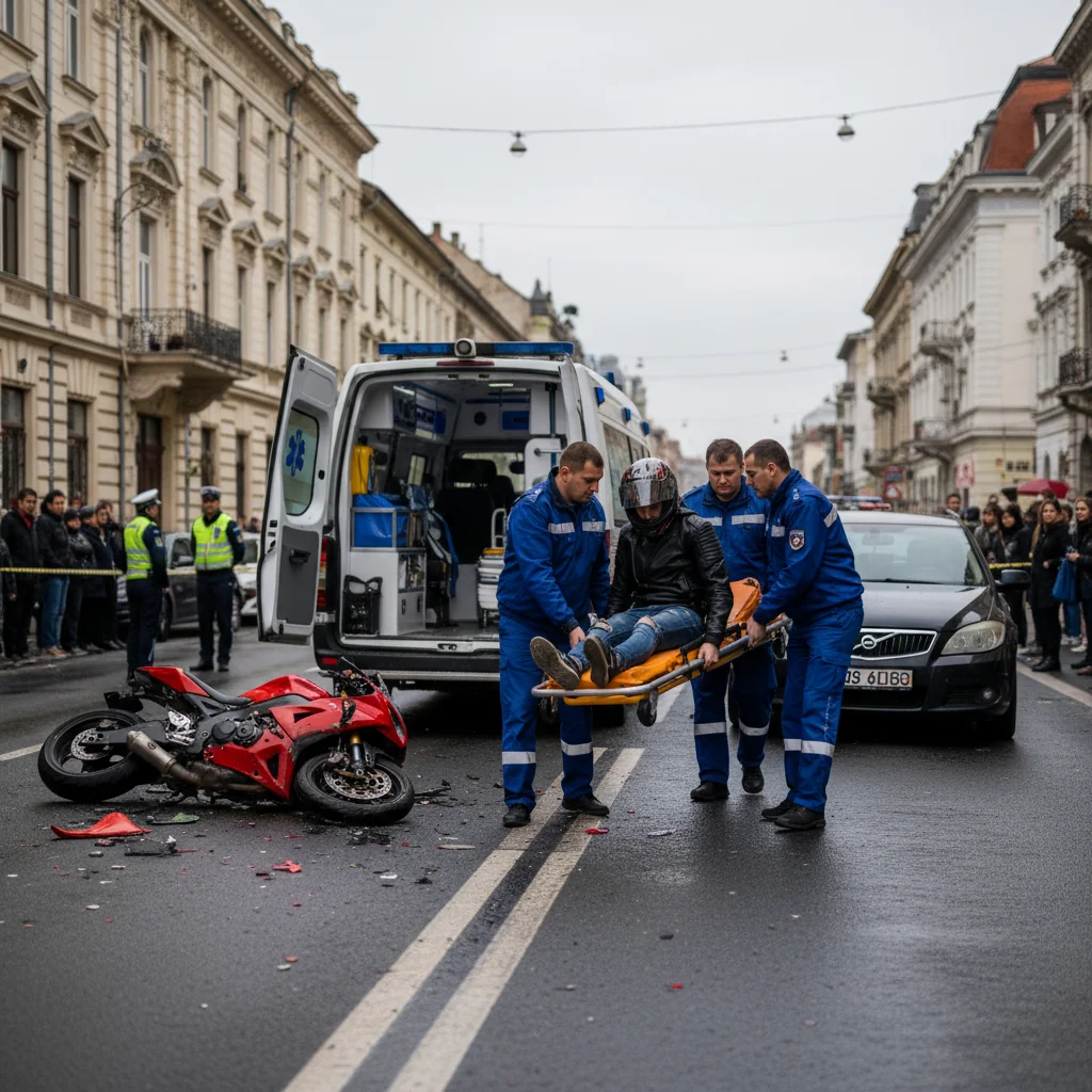 Motociclist de 17 ani rănit în accident la Timișoara