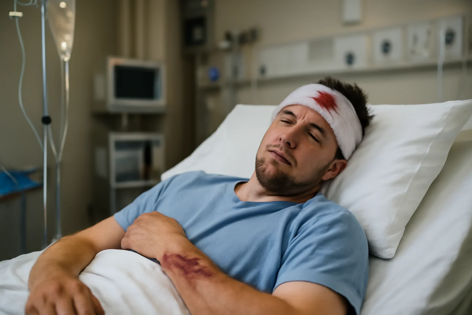 o persoană rănită ajunsă la spital.