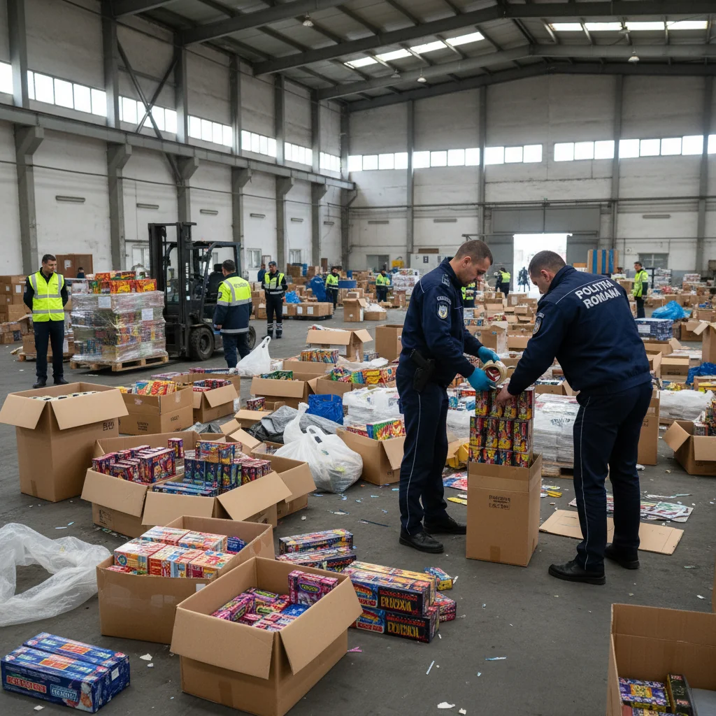 Peste 300 de colete cu materiale pirotehnice confiscate după un control local