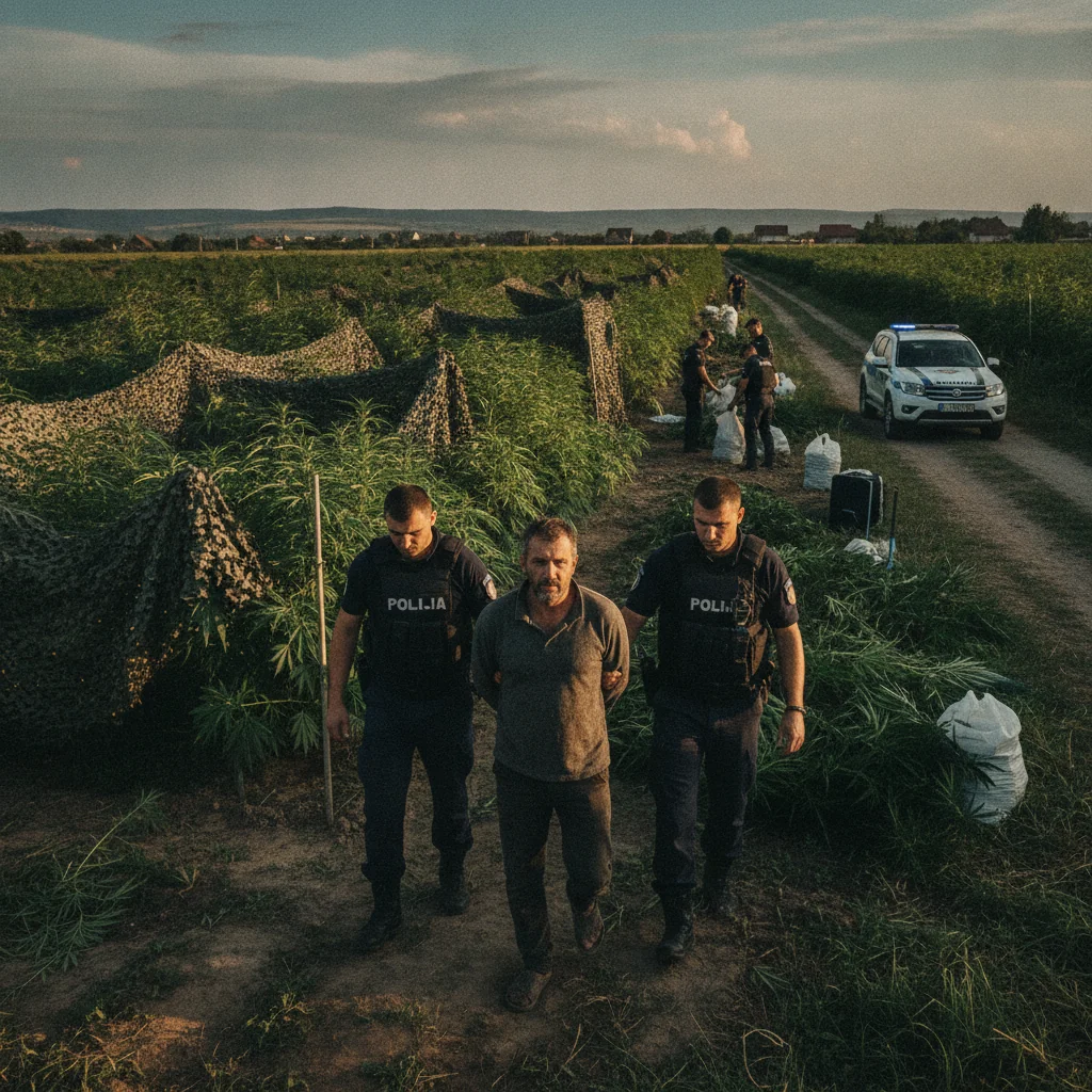 Plantație de canabis descoperită în gospodăria unui bărbat din Periam. A fost arestat preventiv