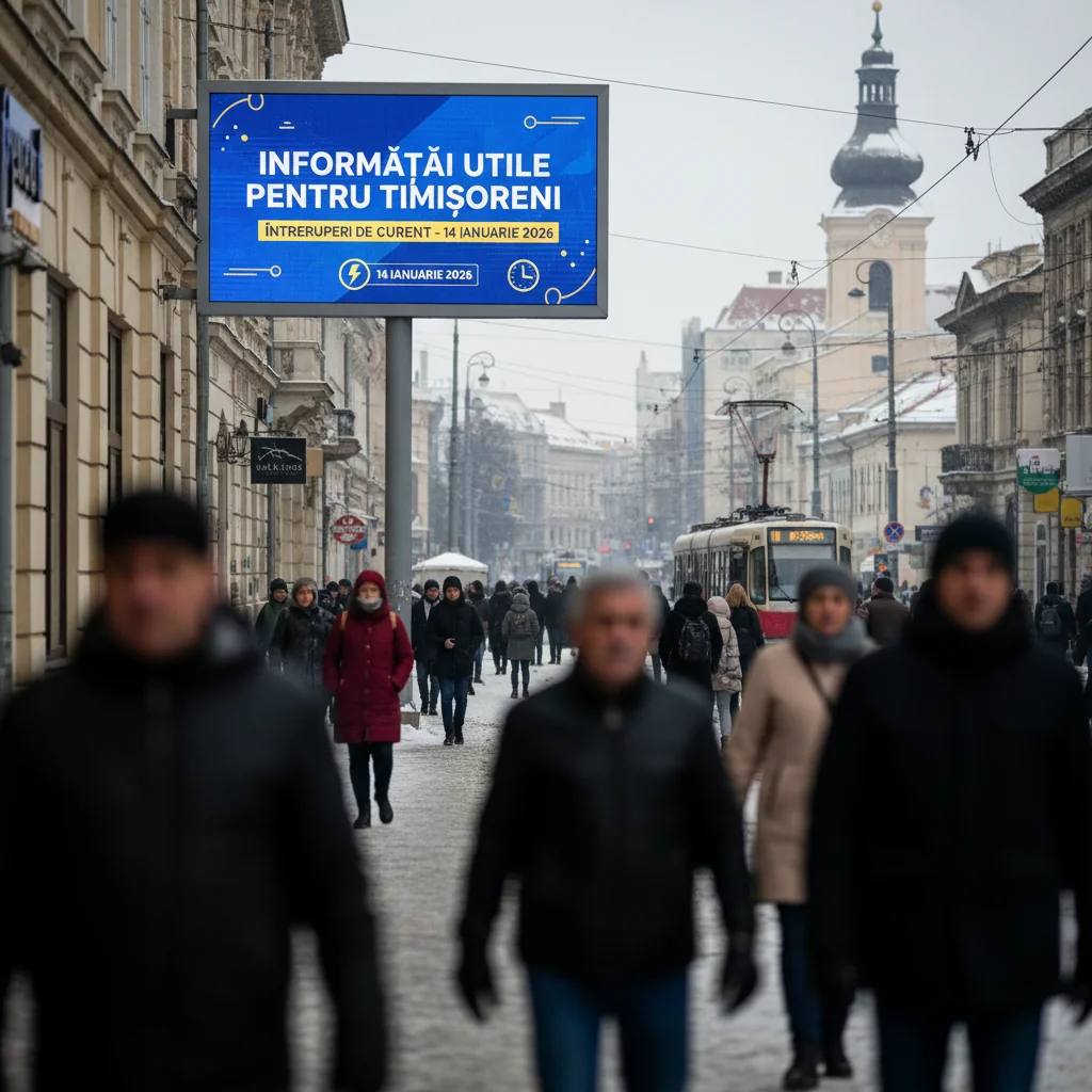Prognoză meteo și întreruperi programate de curent în Timișoara pe 14 ianuarie 2026