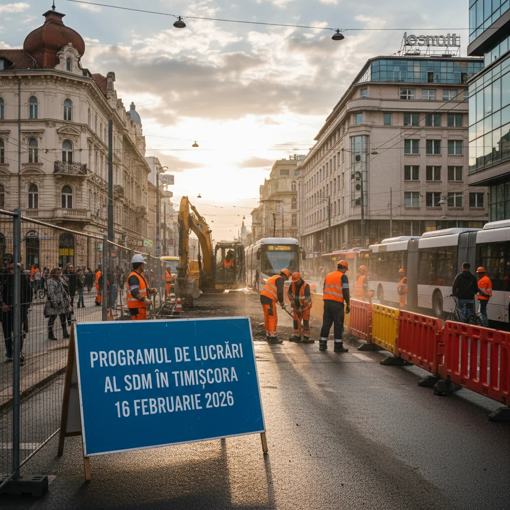 Programul de lucrări SDM în Timișoara pentru 16 februarie 2026: reparații și întreținere pe carosabil și trotuare