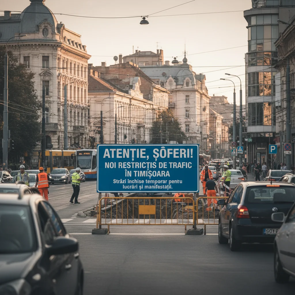 Restricții temporare de trafic pe mai multe străzi din cauza lucrărilor și evenimentelor