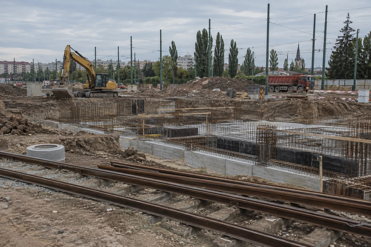 Timișoara: au început săpăturile la hala de mentenanță a tramvaielor