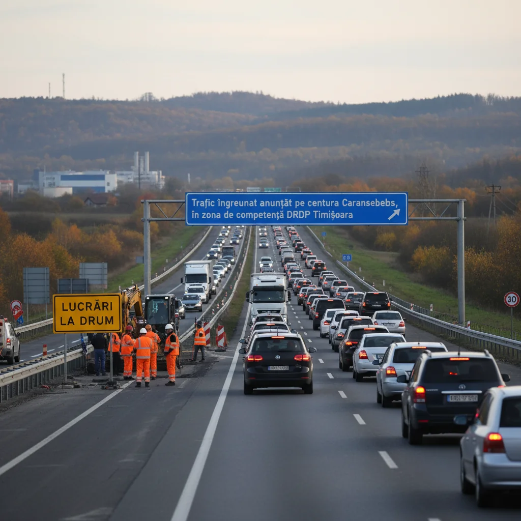 Trafic rutier îngreunat pe centura Caransebeș, anunț al autorităților din zona DRDP Timișoara