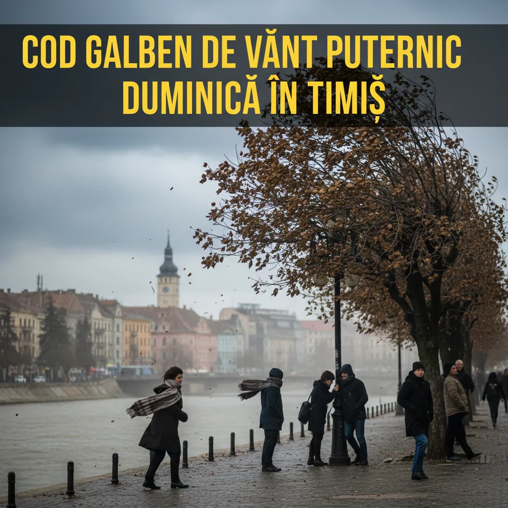 Vânt puternic avertizat duminică în Timiș